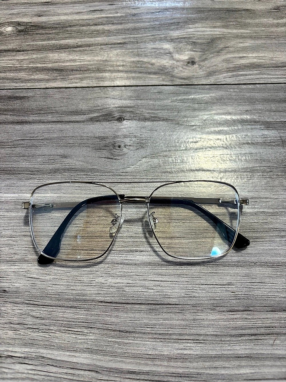Blue light Silver & Black Glasses New